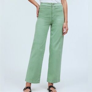 Madewell Emmett wide leg crop pants Pistachio green